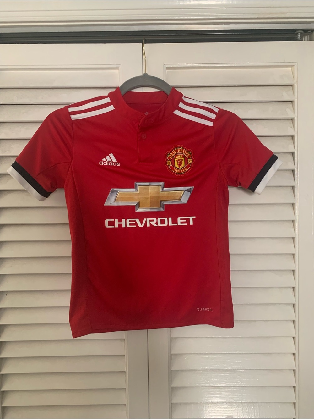 Manchester United English Premier League home adidas kids soccer jersey
